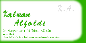 kalman alfoldi business card